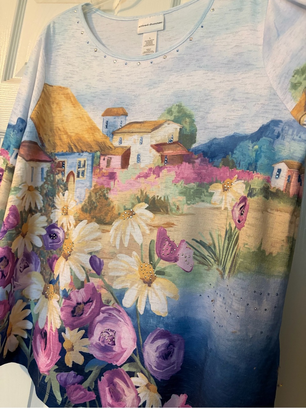 Alfred Dunner Pastel Village Floral Scoop Neck Tunic - Picture 6 of 8